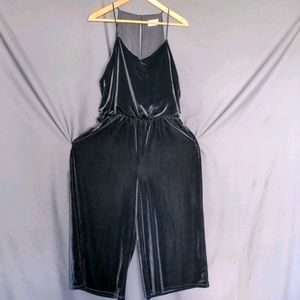 CHARCOAL VELVET JUMPSUIT 🦘